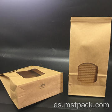 Bolsa de pan de papel kraft con corbata de estaño